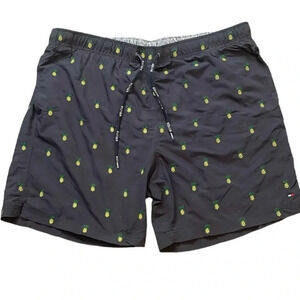 Tommy Hilfiger pineapple print swim trunks Navy Lined Drawstring Men’s size XXL